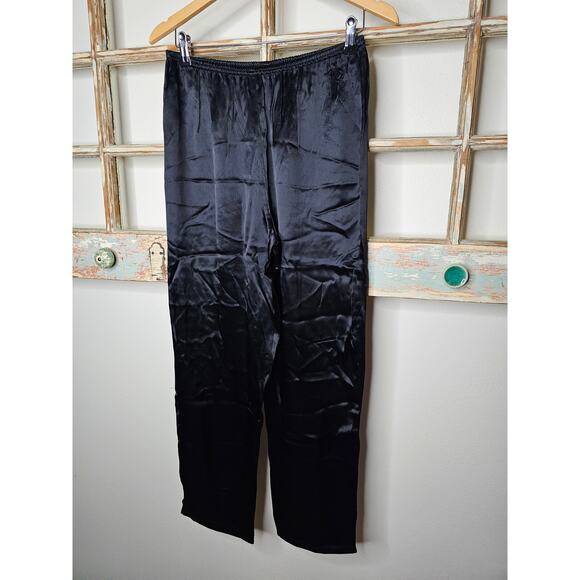 Citron Boho Black Flowy Lightweight Elastic Waist Pants size Medium - Picture 1 of 6
